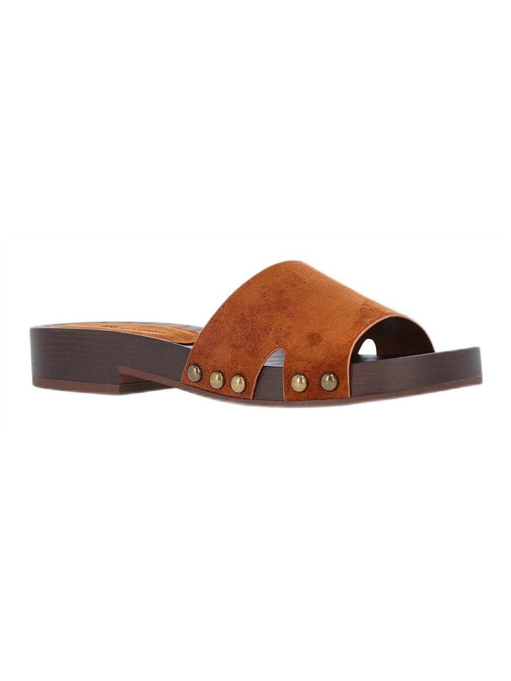 No Boundaries Brown Suede Studded Clog Slide Sandal 10